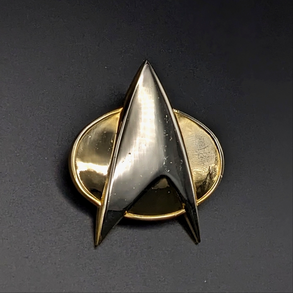 Gold and Silver Starfleet Delta Insignia Pin - Collectible Accessory